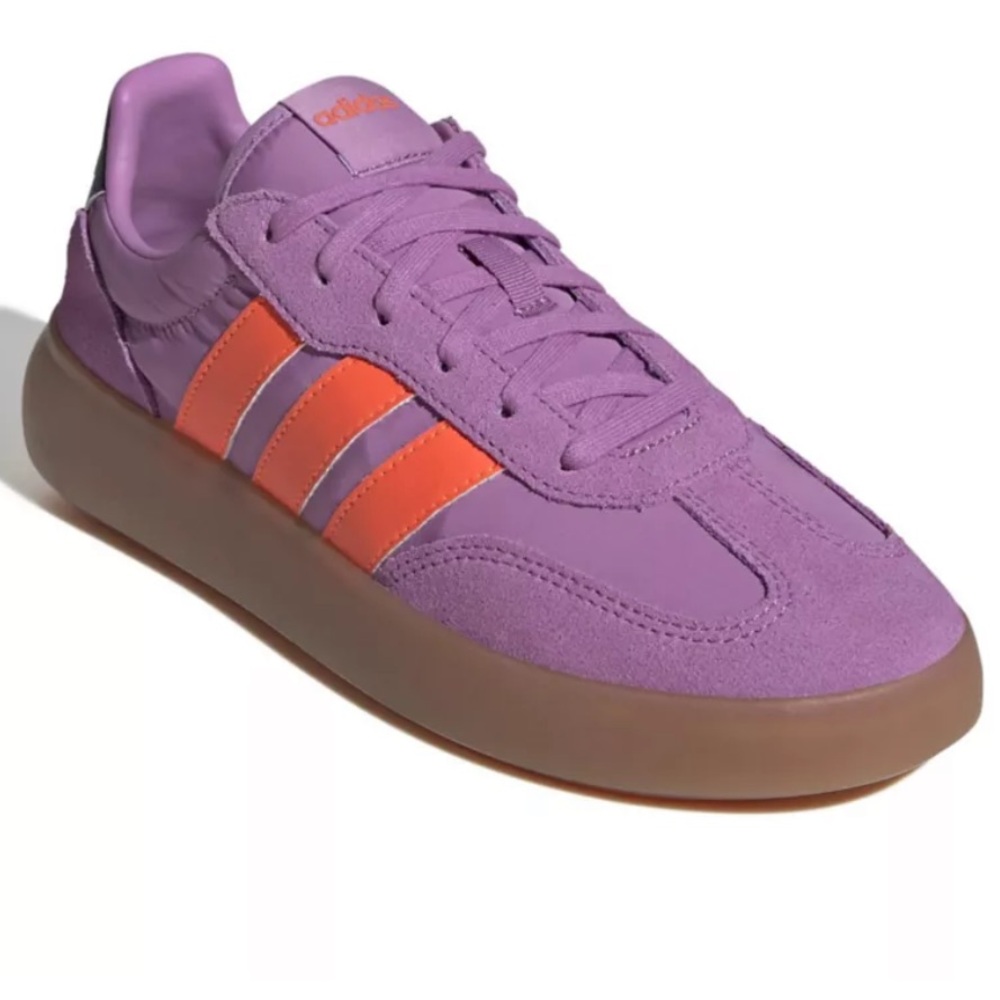 adidas Barreda Decode Lavender Low-Top Sneakers with Neon Orange Stripes